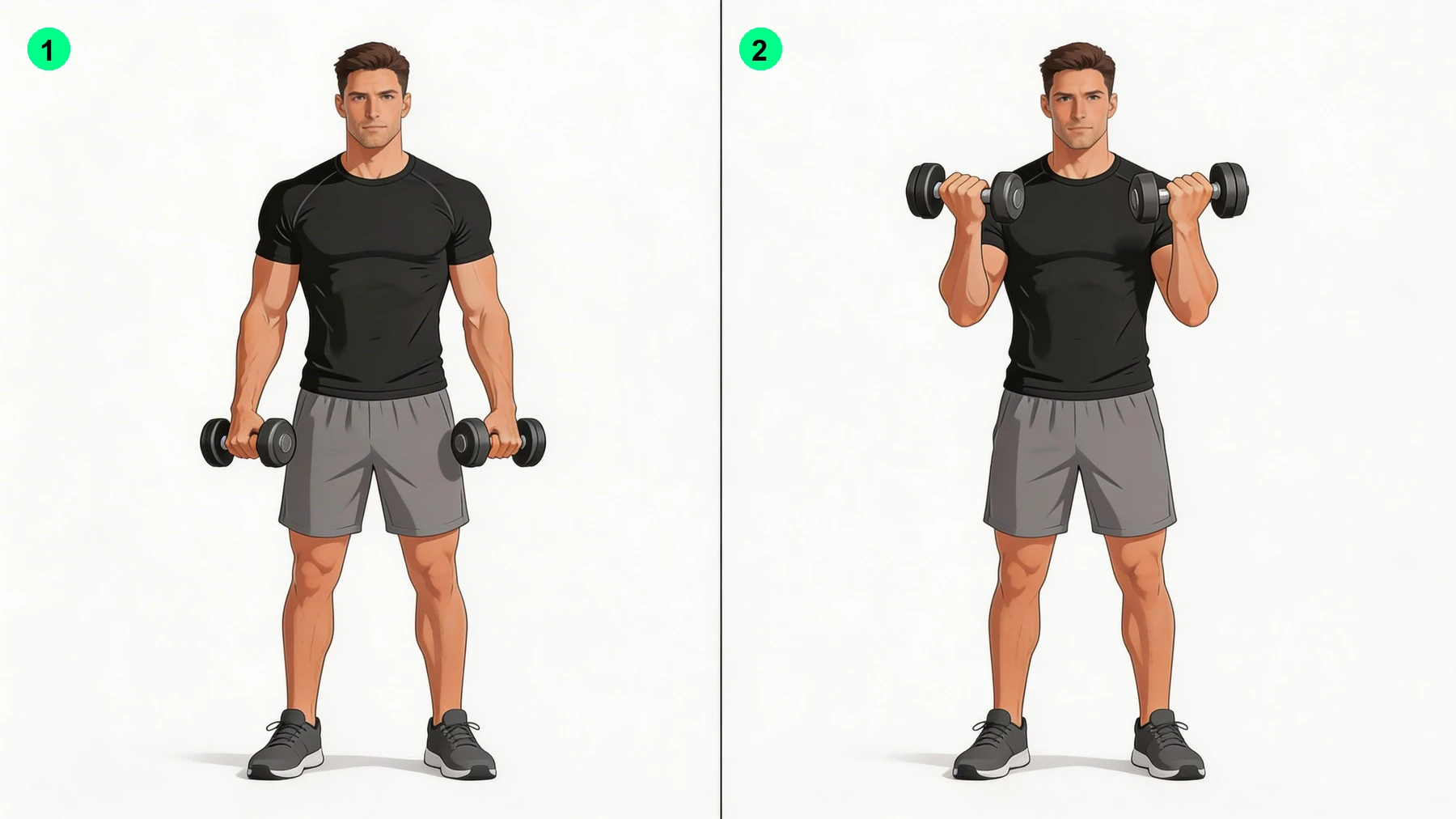 Curl marteau avec halteres