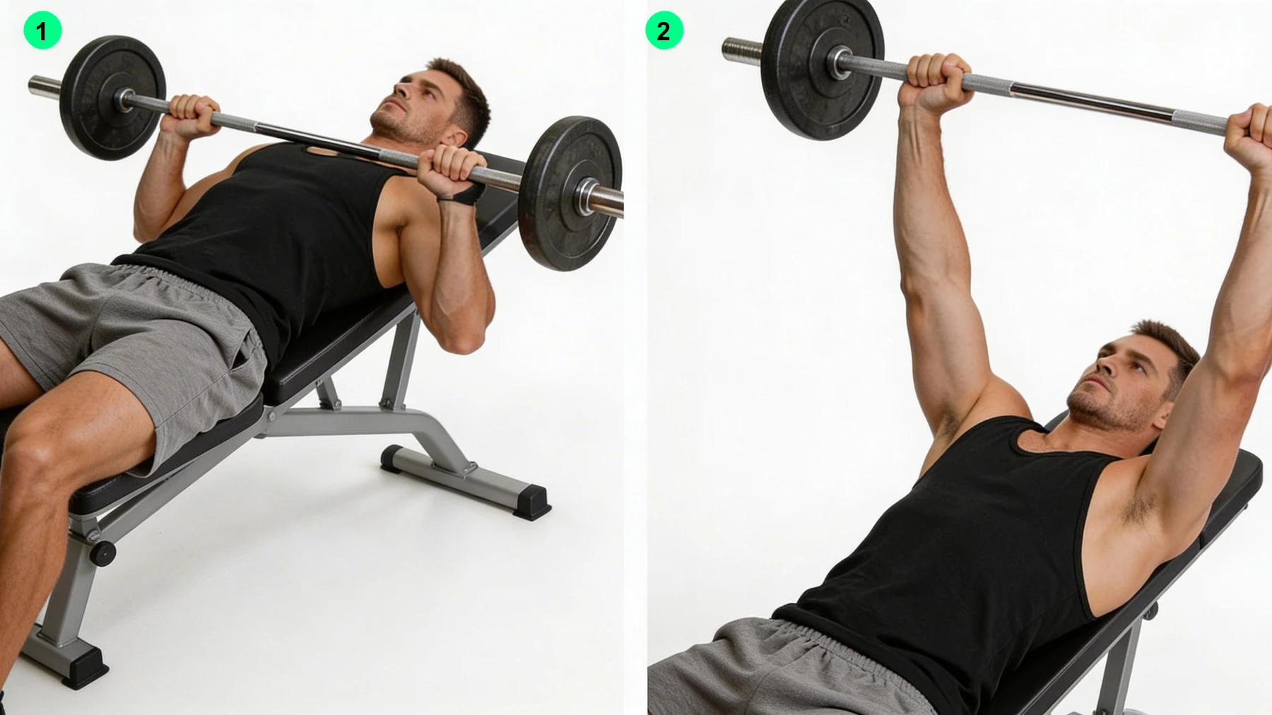 Developpe incline barre